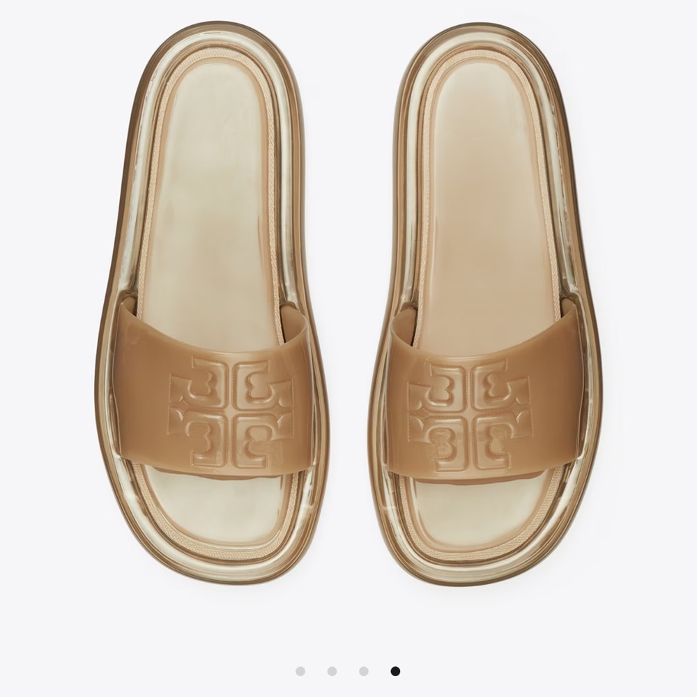Tory Burch Bubble Jelly Slide Sandals Almond Flour size 7